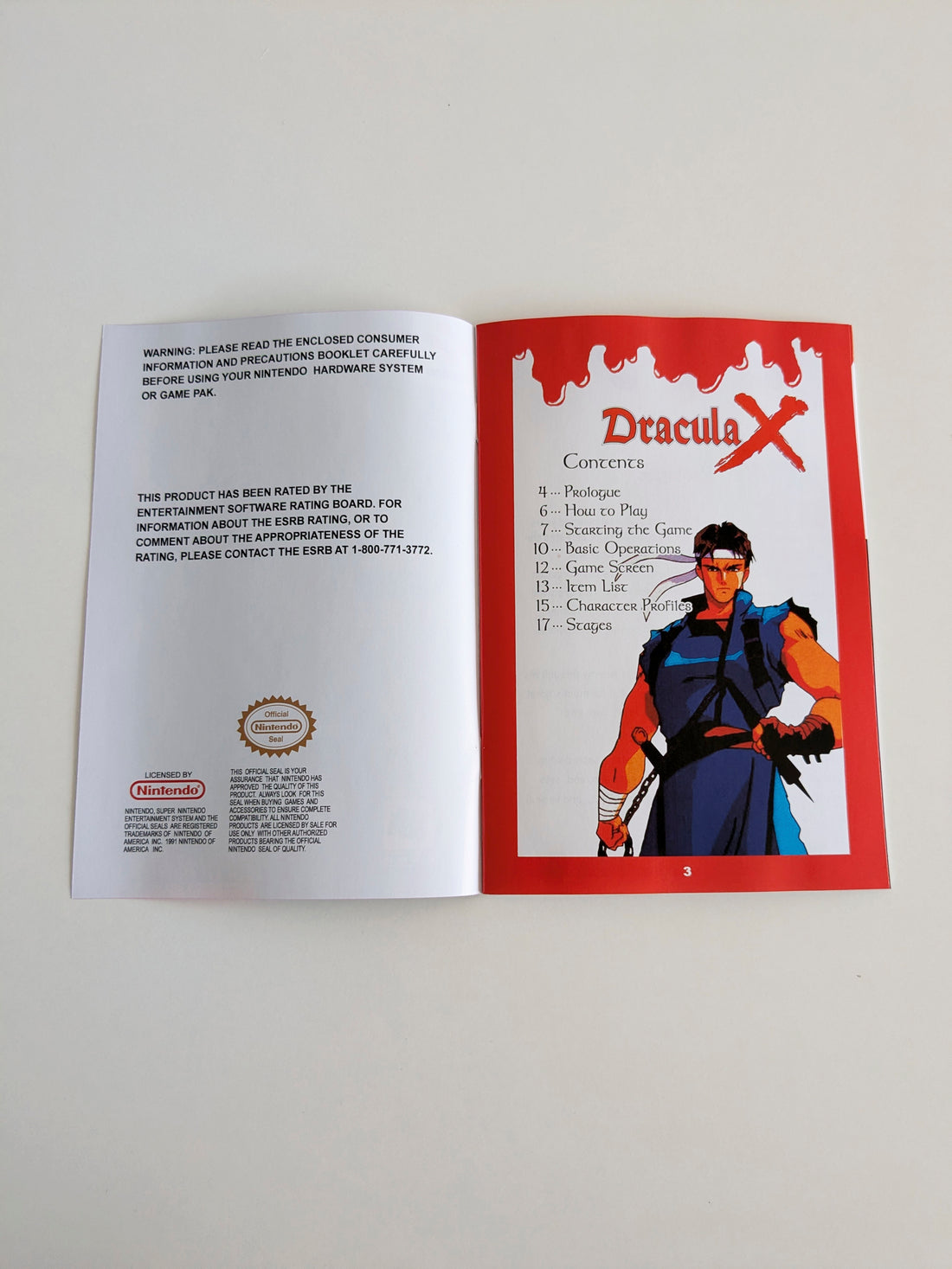 Castlevania Dracula X - USA Super Nintendo - English Manual