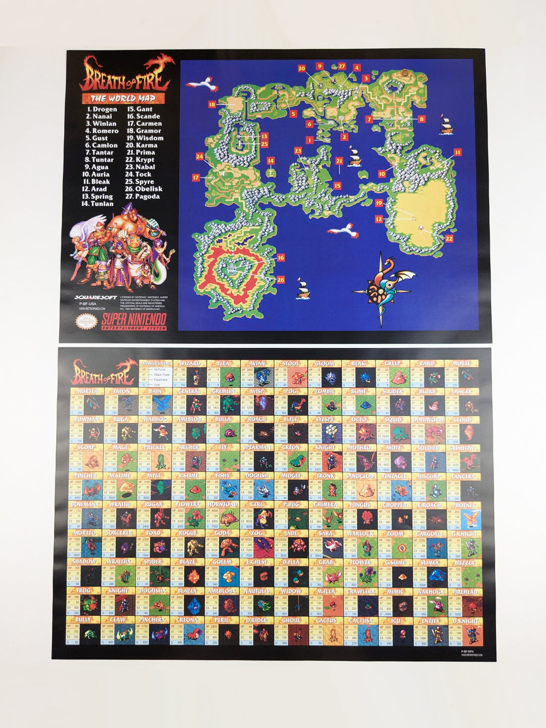 Breath of Fire - Super Nintendo - Posters/Maps (FOLDED)