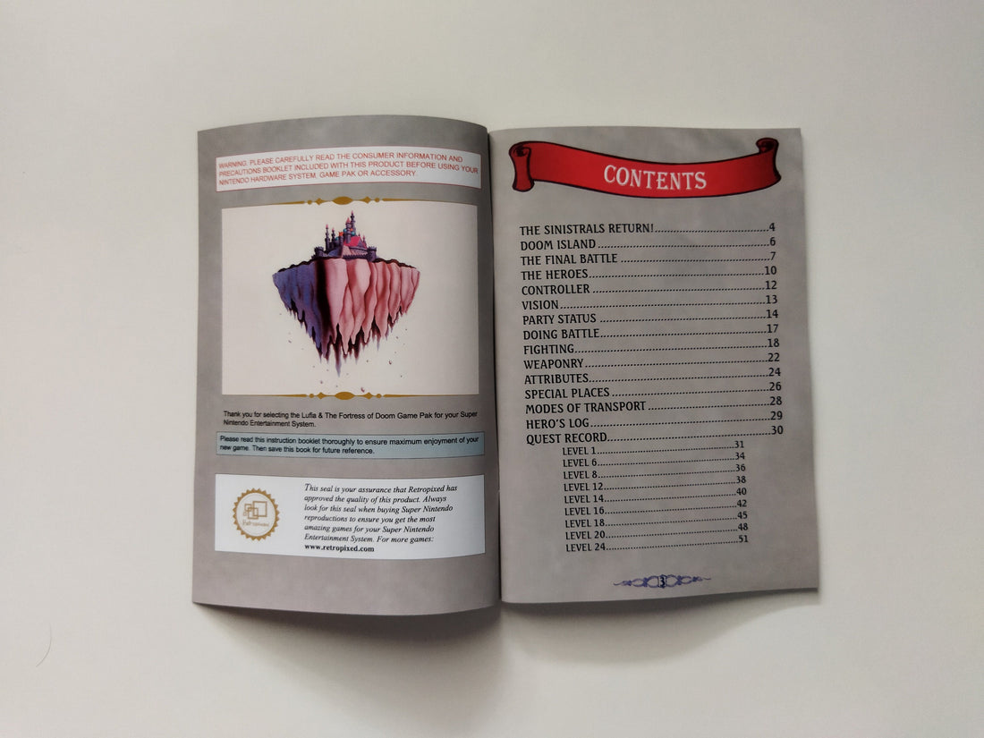 Lufia & The Fortress of Doom - Super Nintendo - Manual