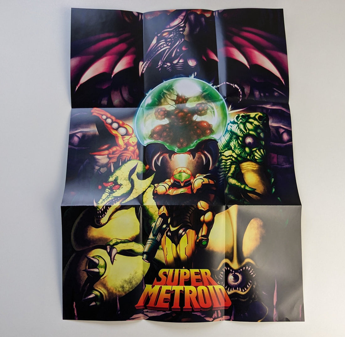 Super Metroid - Super Nintendo - Poster/Map (FOLDED)