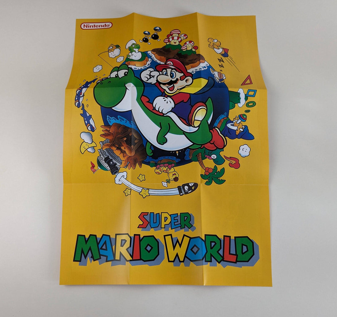 Super Mario World - Super Nintendo - Poster/Map (FOLDED)