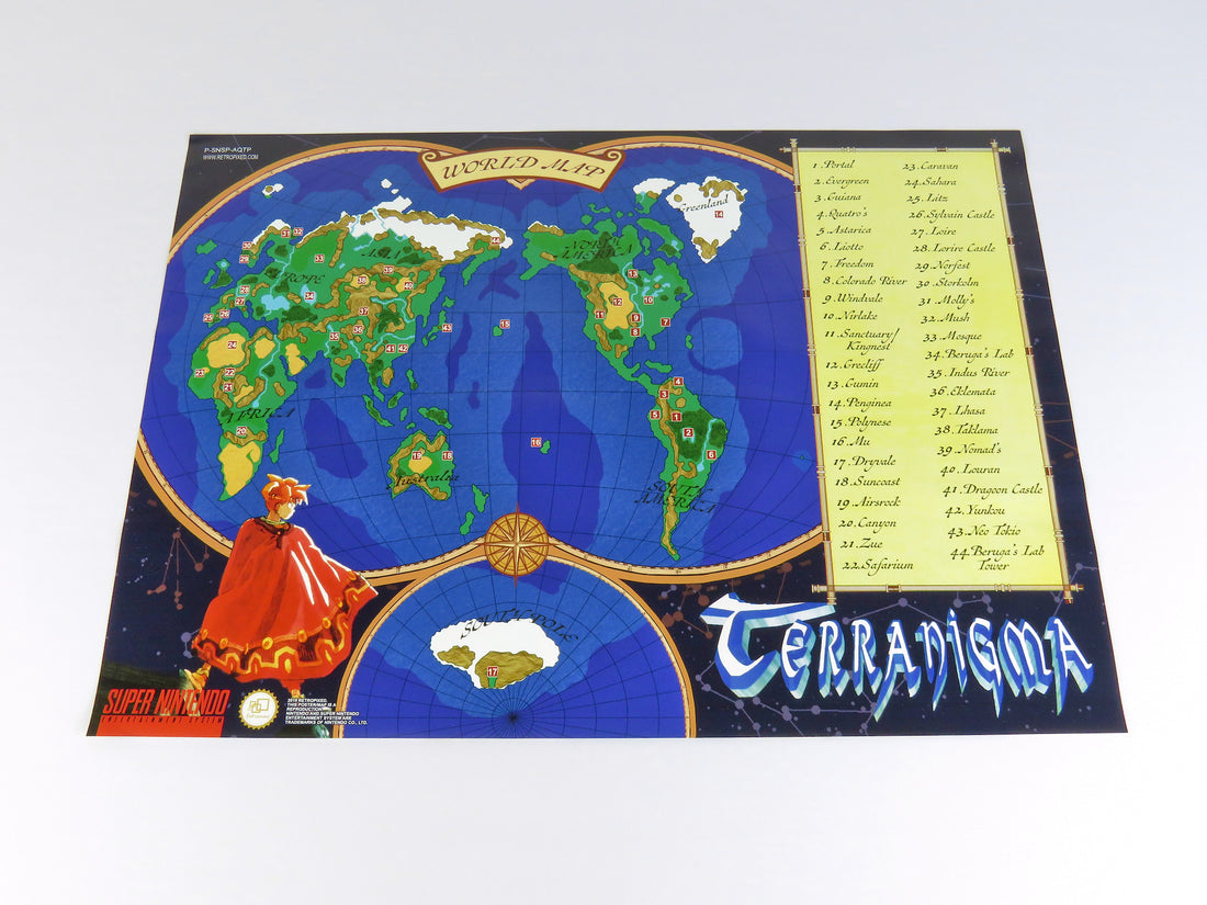 Terranigma - Super Nintendo - Poster/Map (FOLDED)