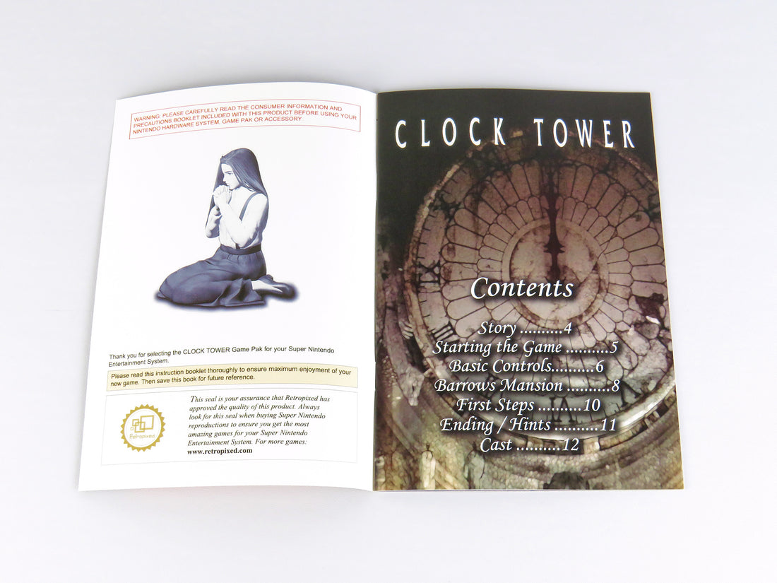 Clock Tower - Super Nintendo - English Manual