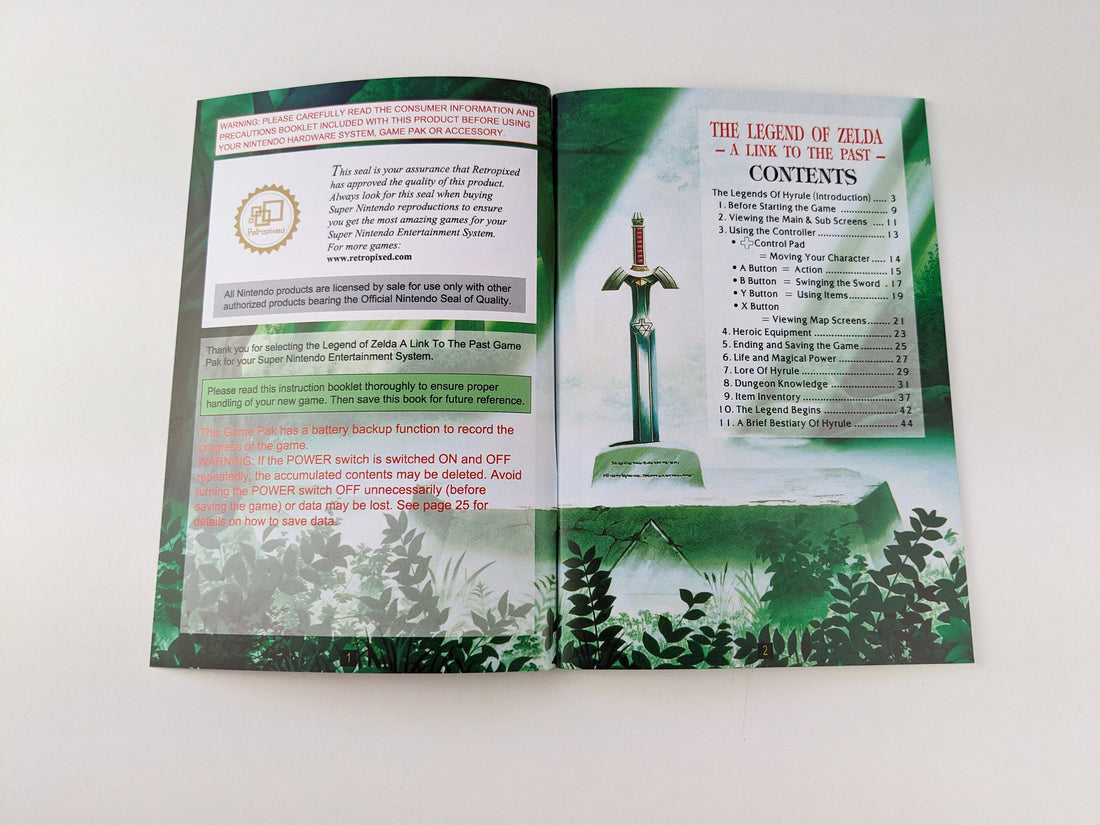 The Legend of Zelda A Link to the Past - Super Nintendo - Manual